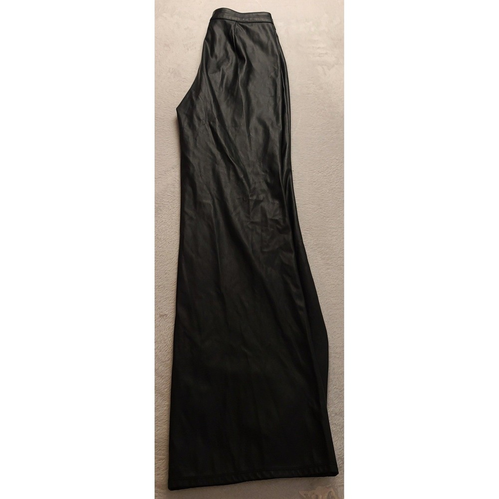 Wild Fable Women's Black Faux Leather Wide Leg Seam Front Pants Size 2 NWOT - Picture 3 of 13